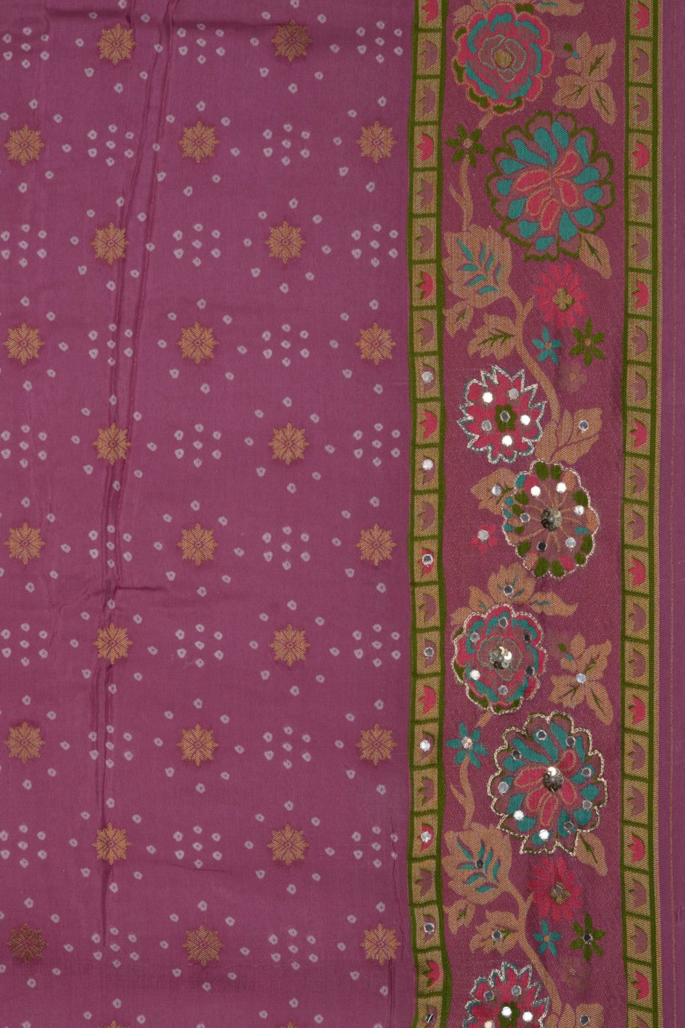 Image of Bandhani Embroidered Saree